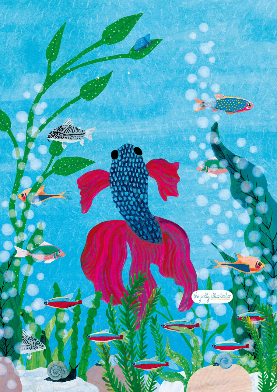 My art is bold, quirky, and playful in sparkling warm colours, jampacked with structures and details. Making animals, floral illustrations, and imaginative landscapes is what I love to do most. 