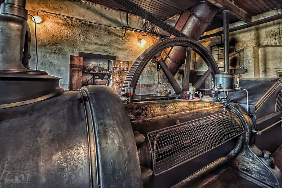 Ehemalige Produktionshalle in der historischen Zuckerfabrik in Oldisleben