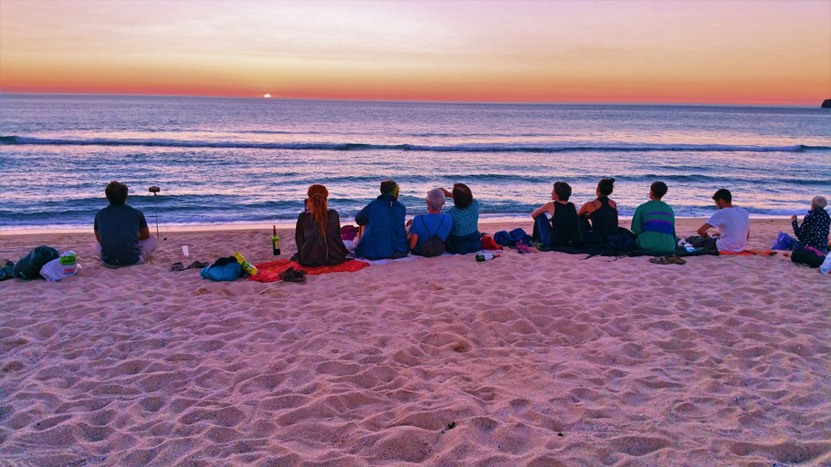 Sonnenuntergang am Ende der Welt, am Playa Mar da Fora in Finisterre
