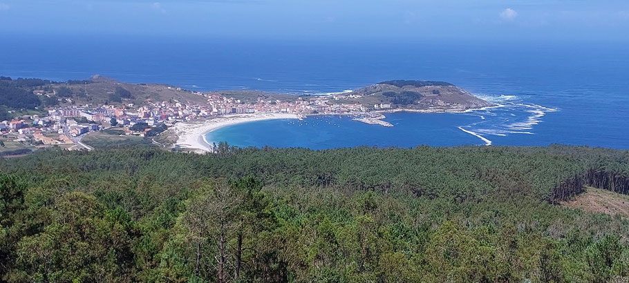 Blick auf Laxe von Monte Castelo