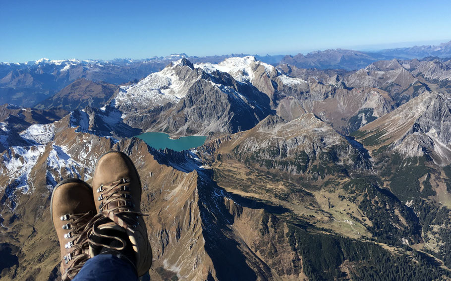 Blick auf Lünersee mit Schesaplana von 3000m Höhe aus