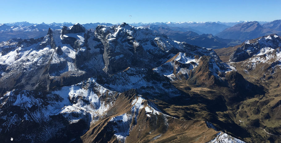 Was für eine Fernsicht! Blick zu 3 Türmen und Drusenfluh