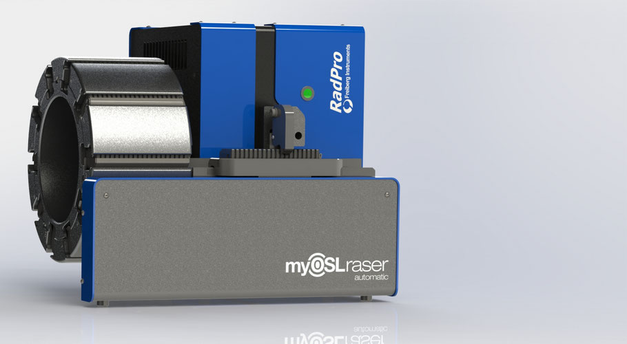 automatic OSL reader and OSL eraser for myOSL dosimeter