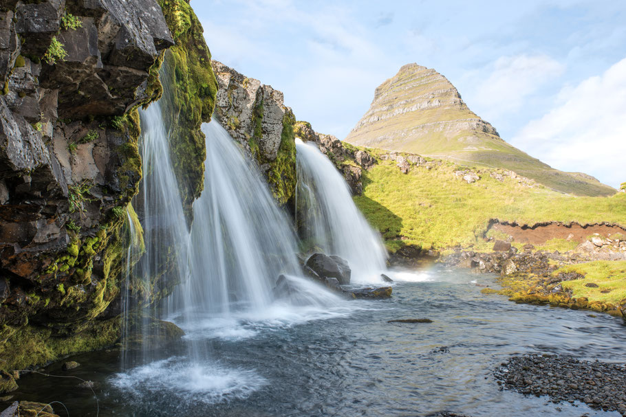 Wasserfall, Kirkjufellsfoss, Kirkjufell, Grundarfjörður, Island