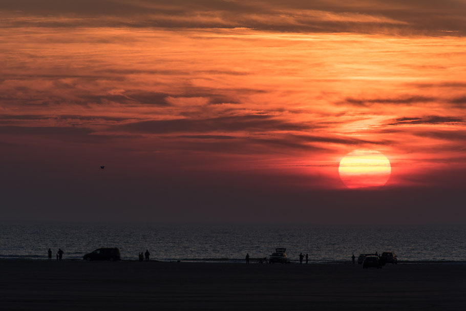 Sonnenuntergang, Strand, Lakolk, Rømø, Dänemark, Nordsee