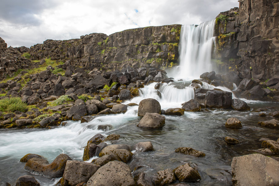 Wasserfall, Öxarárfoss, Þingvellir, Almannagjá, Island