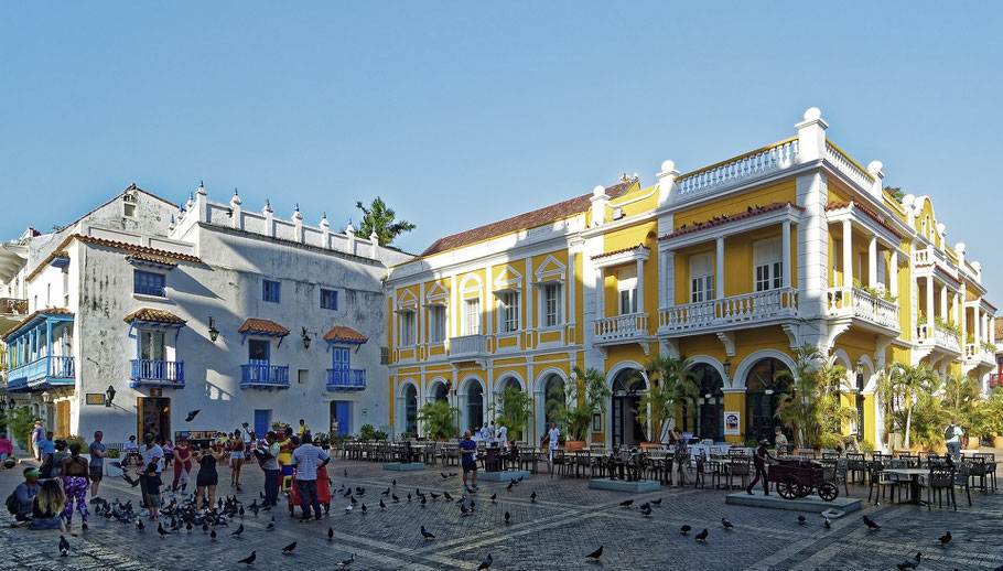 Stadtplatz in Cartagena, Kolumbien