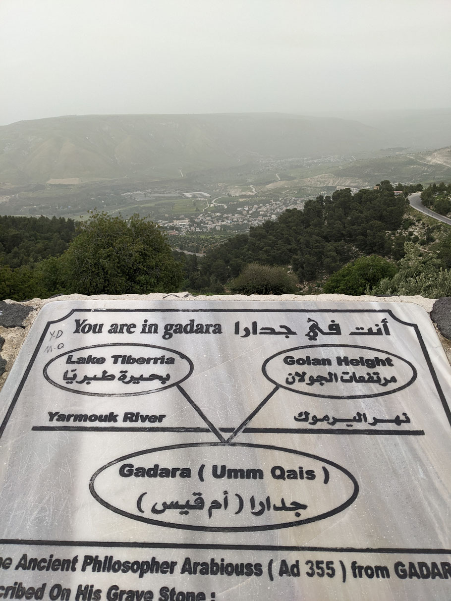 Aussichtspunkt in Gadara (Old Town Umm Qais)