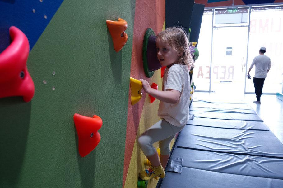 Climbing wall at Adventure Hub