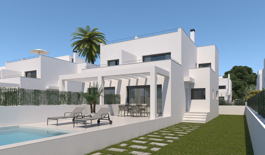 Ferienhaus auf Mallorca zum Teil mit Meerblick.