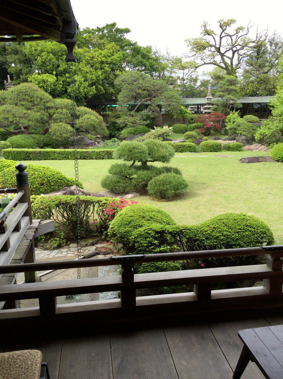 A Japanese garden inside Taishakuten, Katsushika, Tokyo.