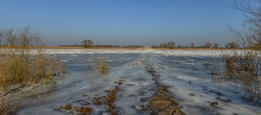 Eiszeit an der Elbe zwischen Hitzacker und Wussegel