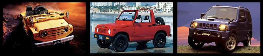 les 4x4 suzuki à traveres les décennies : LJ, SJ410, SJ413, Samurai, Santana et Jimny