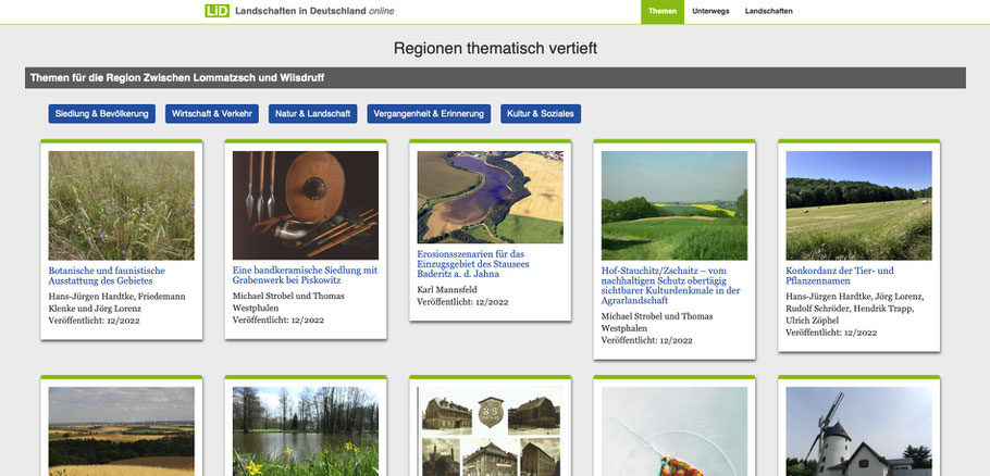 lid-online.de als digitale Begleitung zur Buchreihe "Landschaften in Deutschland"