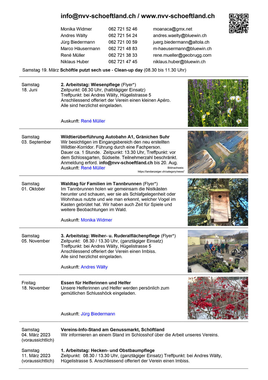 NVV Jahresprogramm  2022 Schöftland