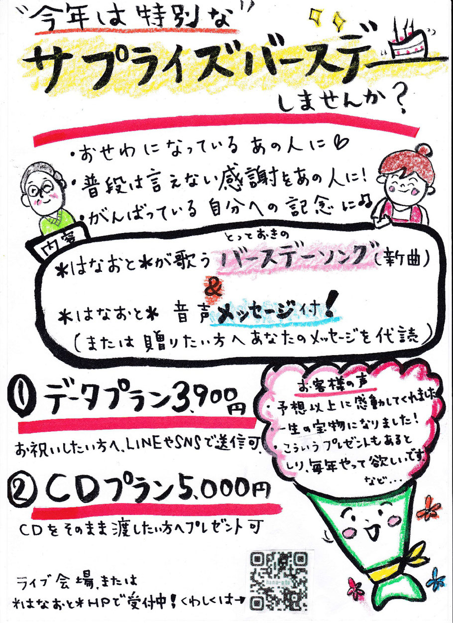 バースデーソングプレゼント企画 はなおと Official Web Site バースデーソングプレゼント企画 はなおと Official Web Site