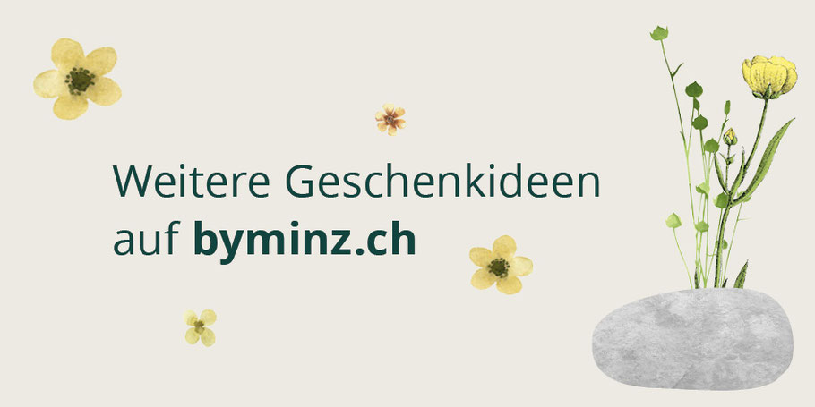 Banner "Weitere Geschenkideen auf byminz.ch"