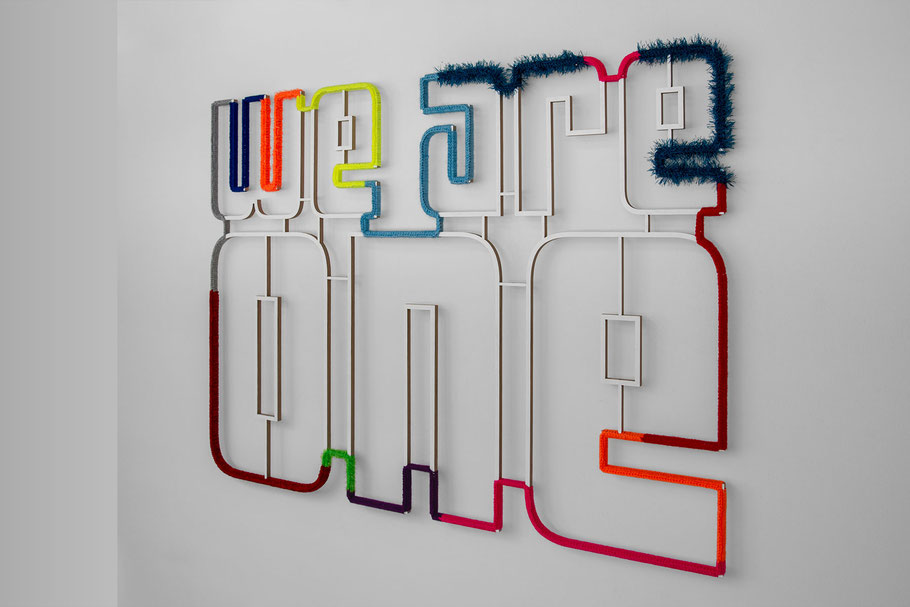 Barbara Reck-Irmler · we are one 1 · 2025 · Textil, Schichtholz · 114 x 86 x 3 cm