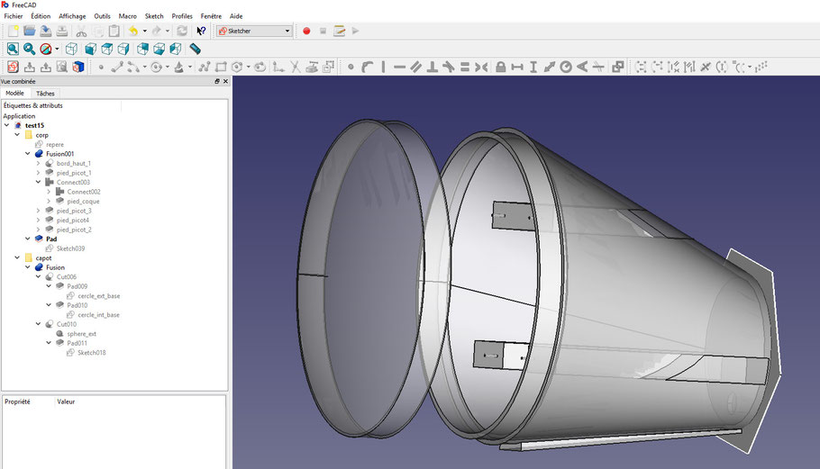 Dessin du Boitier sous FreeCAD