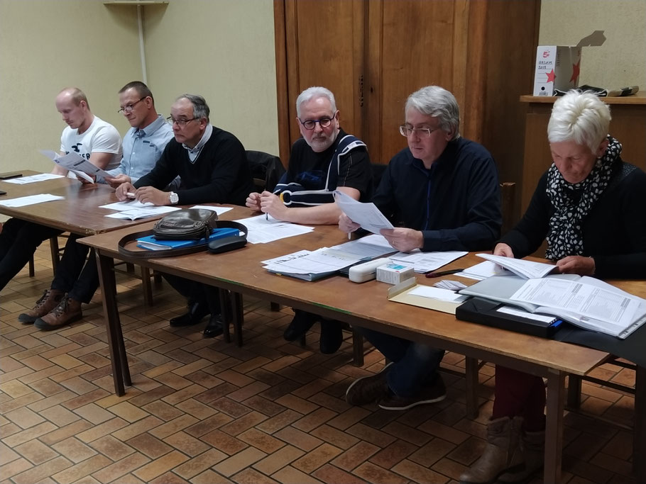 Le bureau lors de l' Assemblée Générale 2020, absent sur la photo Gérard le président( raison maladie)