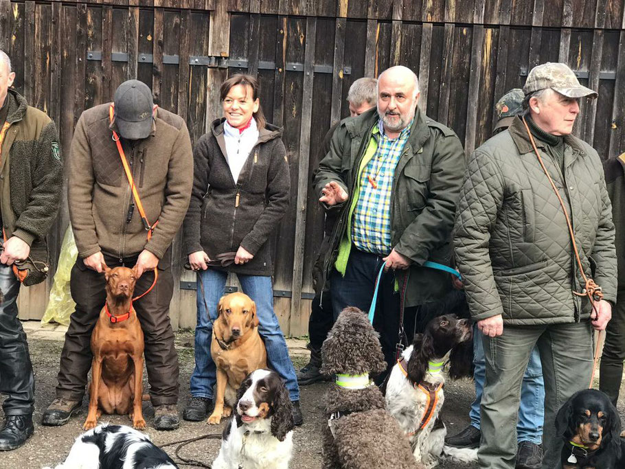 Unsere aller Jagdhunde bei der Vorstellung auf dem Hohenstein 2020. Natürlich sind Mirax und Joni dabei!