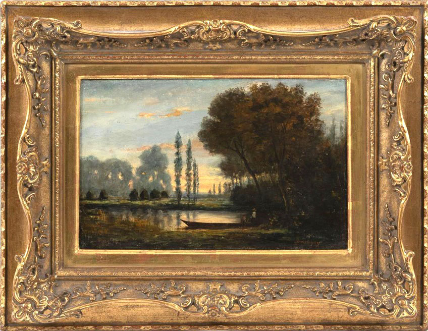 te_koop_aangeboden_een_landschap_schilderij_van_de_barbizon_schilder_charles_francois_daubigny_1817-1878