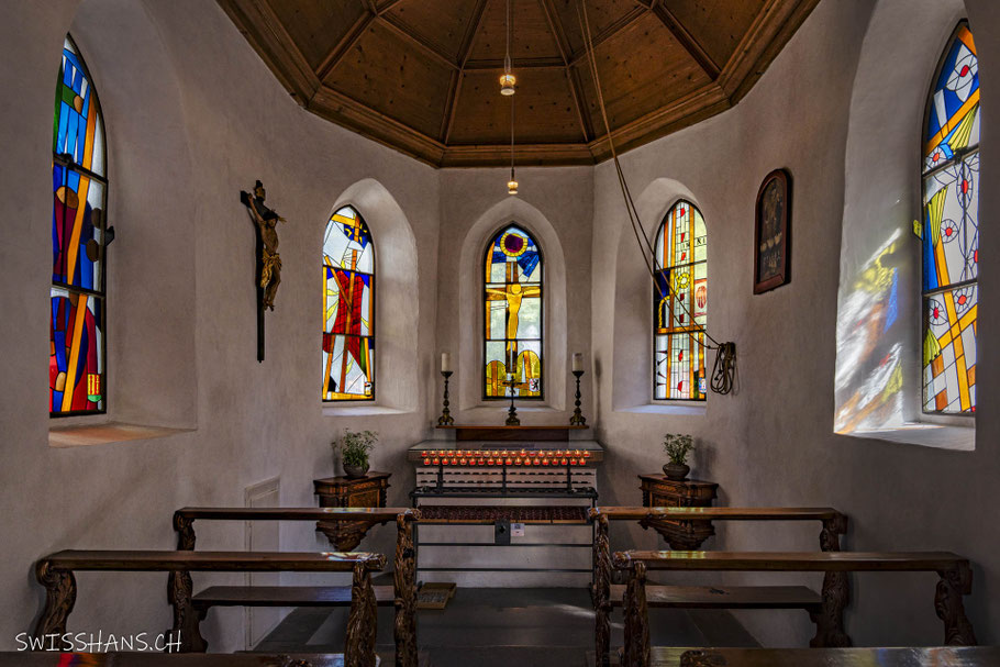 Innenansicht der Heiligkreuzkapelle in der Hauptgasse Appenzell