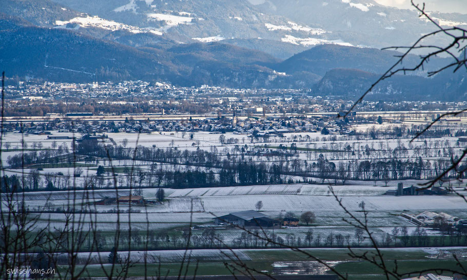 Landschaft-Rheintal-Kriessern-Winter-Schnee