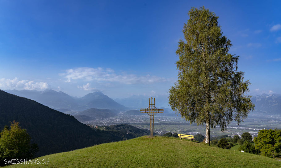 Aussichtspunkt oberer rank-kreuz-sitzbank-birke