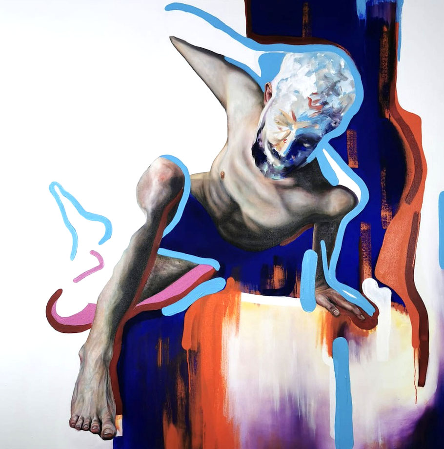 „Conditio Humana“ 1, 2024, Öl und Acryl auf Leinwand, 115x 115 cm