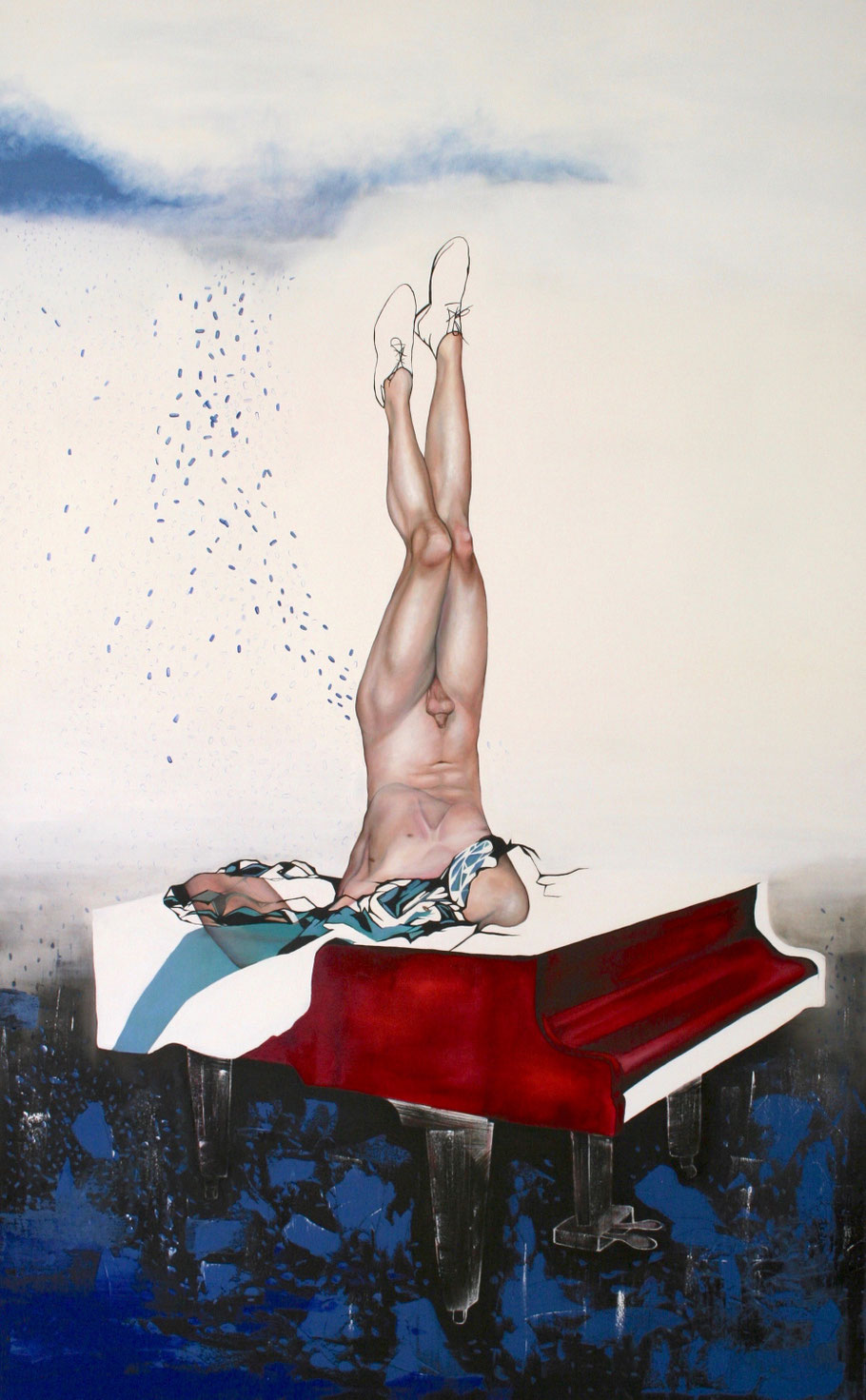 Truvada Bitch, 2017 , Öl auf Leinwand, 250 x 155 cm