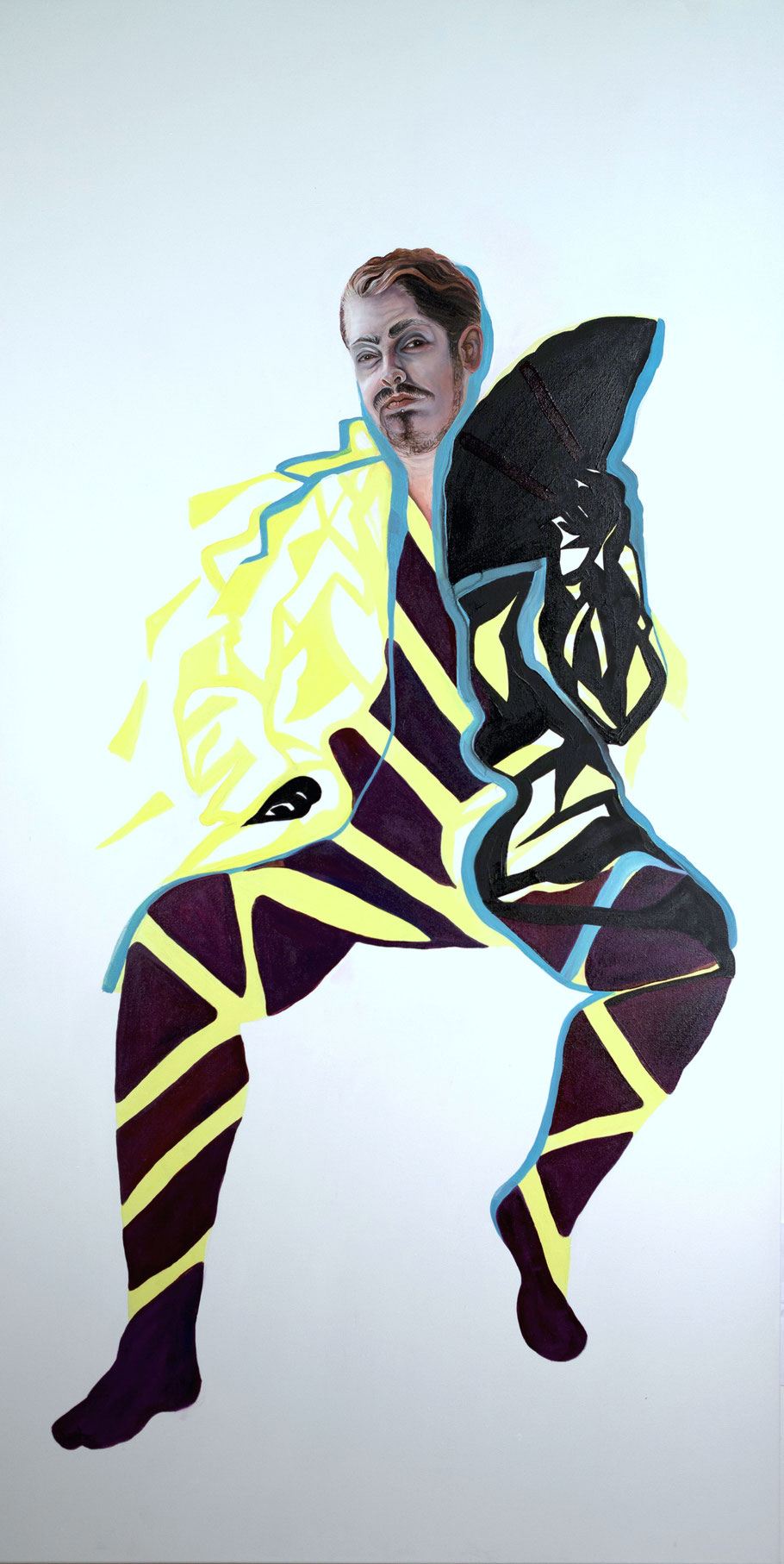Trans/Masc, (Serie 1), #4, 2019, Öl und Acryl auf Leinwand, 200 x 101 cm