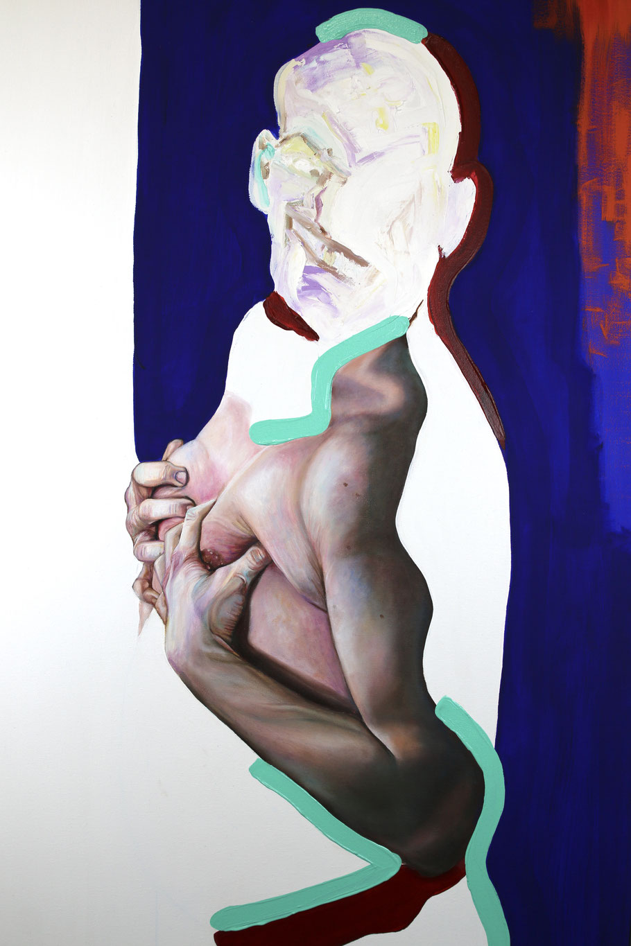  Trans/Masc, (Serie 5), #21, 2022, Öl und Acryl auf Leinwand, 100 x 70 cm