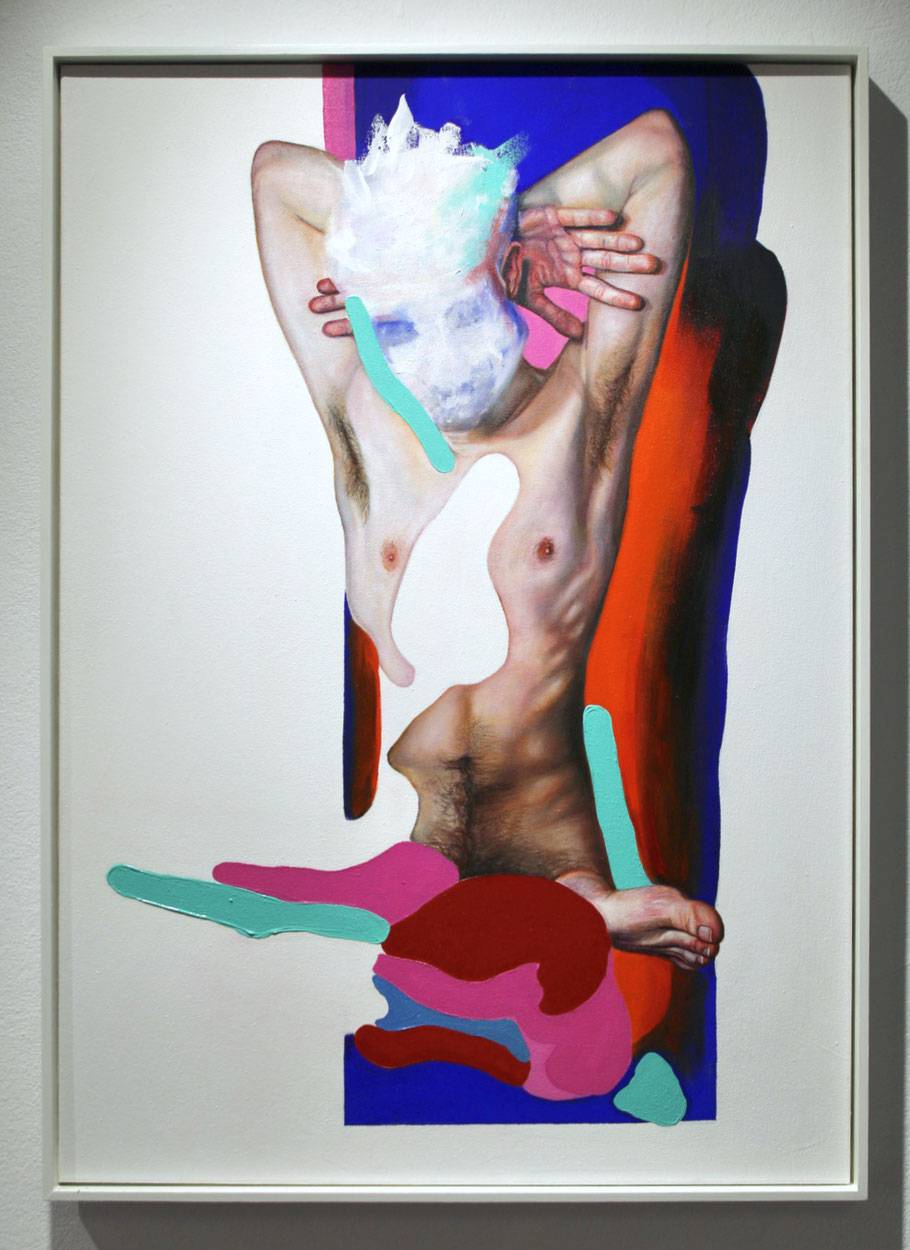 Trans/Masc, (Serie5), #26, 2025,  Öl auf Leinwand, 100 x 70 cm Rahmen
