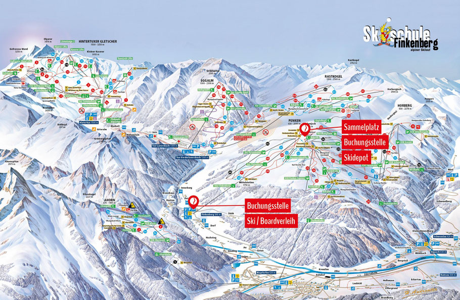 Standort - Lageplan - Skischule Finkenberg