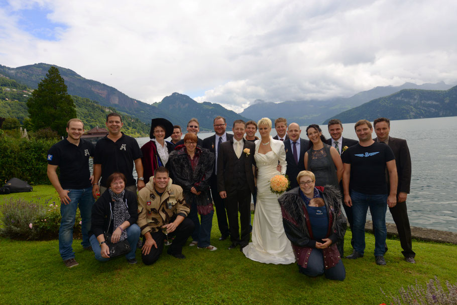 Die Poltis an der Hochzeit von Eveline und Marcel Möckli