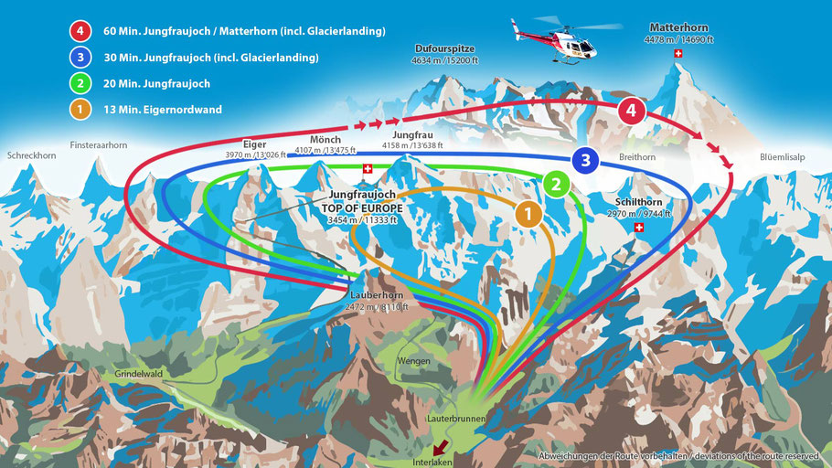 Rundflug Karte Matterhorn