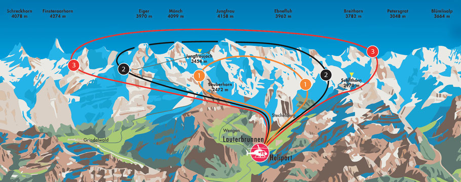 Rundflugkarte ab Lauterbrunnen