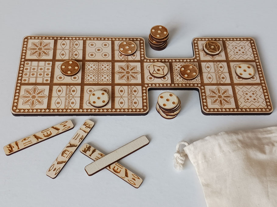 Jeu royal d'ur société bois ancien