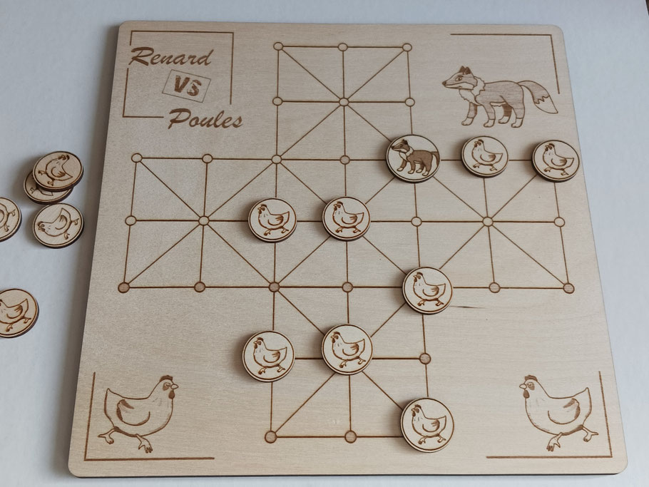 jeu du renard et des poules stratégie ancien bois
