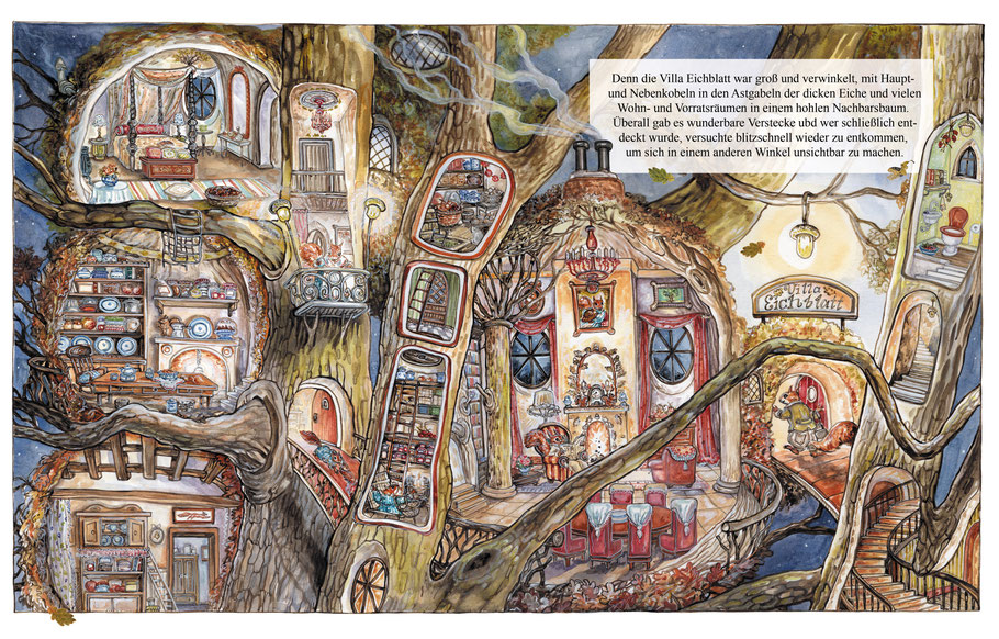 die Villa Eichblatt von innen © Caroline Ronnefeldt "Familie Eilig zieht um" Annette Betz Verlag 2017
