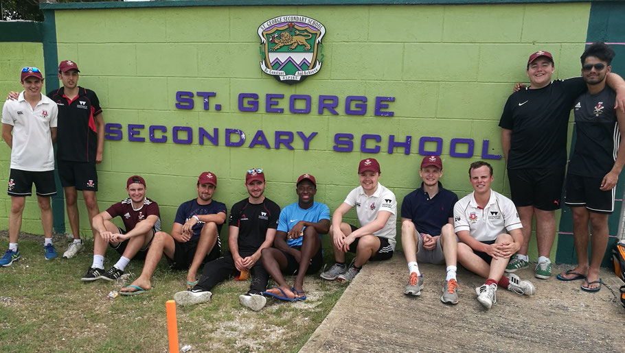 Warwick University, UK Cricket Team at St. George Secondary School, BARBADOS. 