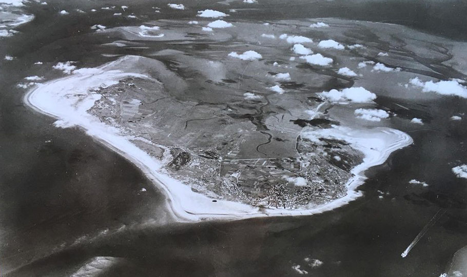Insel, Borkum, Luftbild alt, Luftbild, Strand, FEWO, Ferienwohnung