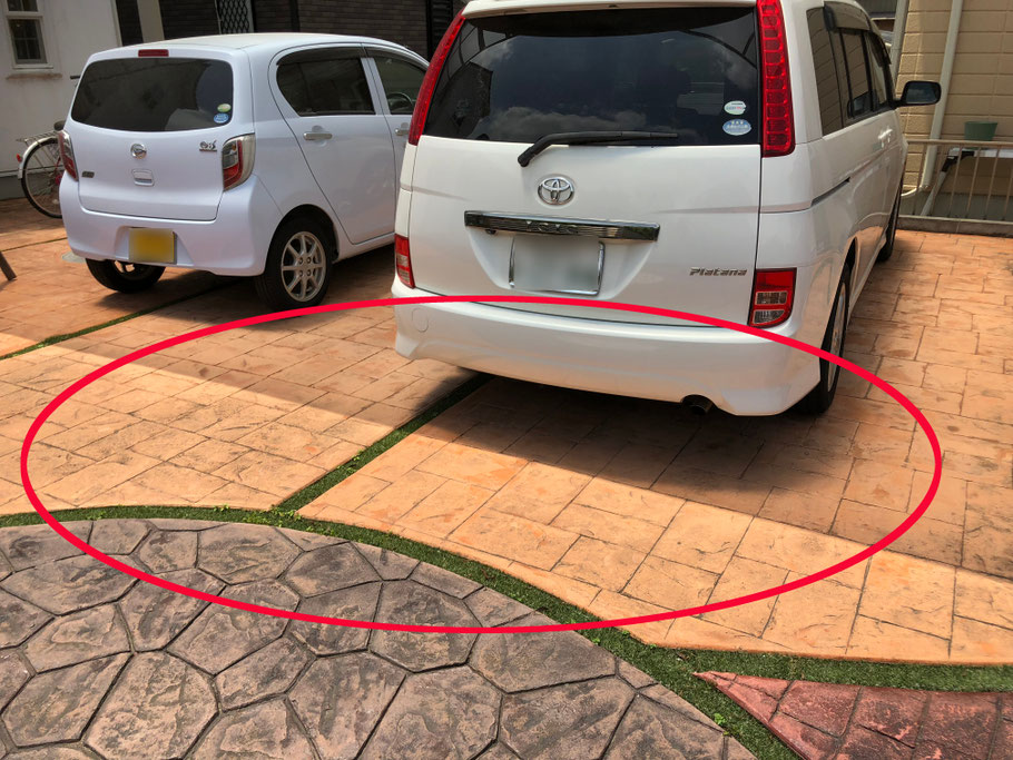 デメリット失敗劣化剥がれはがれ色落ち色褪せ耐久性経年変化剥げない　はげない色剥げ色はげデザインコンクリートスタンプコンクリートファンタジーコンクリートステンシルコンクリートモルタル造形お洒落おしゃれ