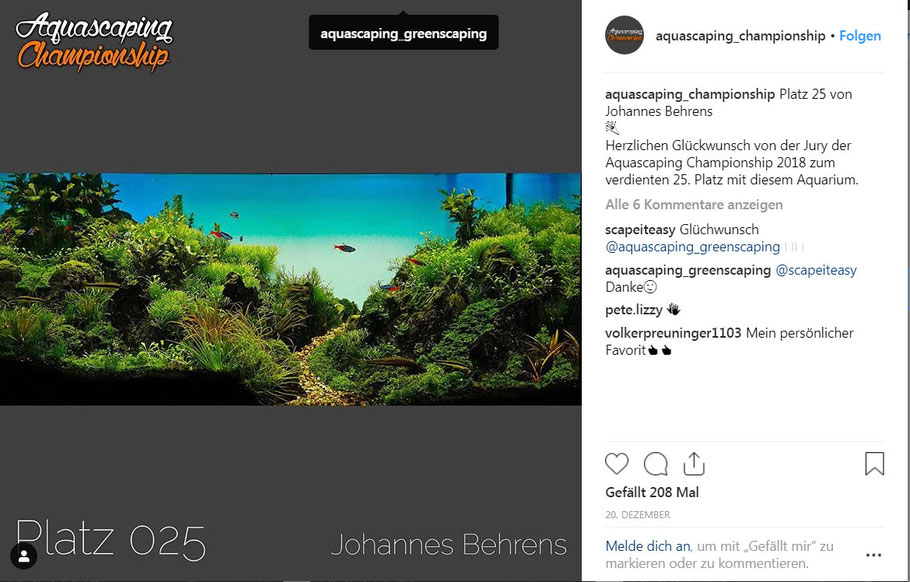 Bild von Platz 25 beim Aquascaping Championship