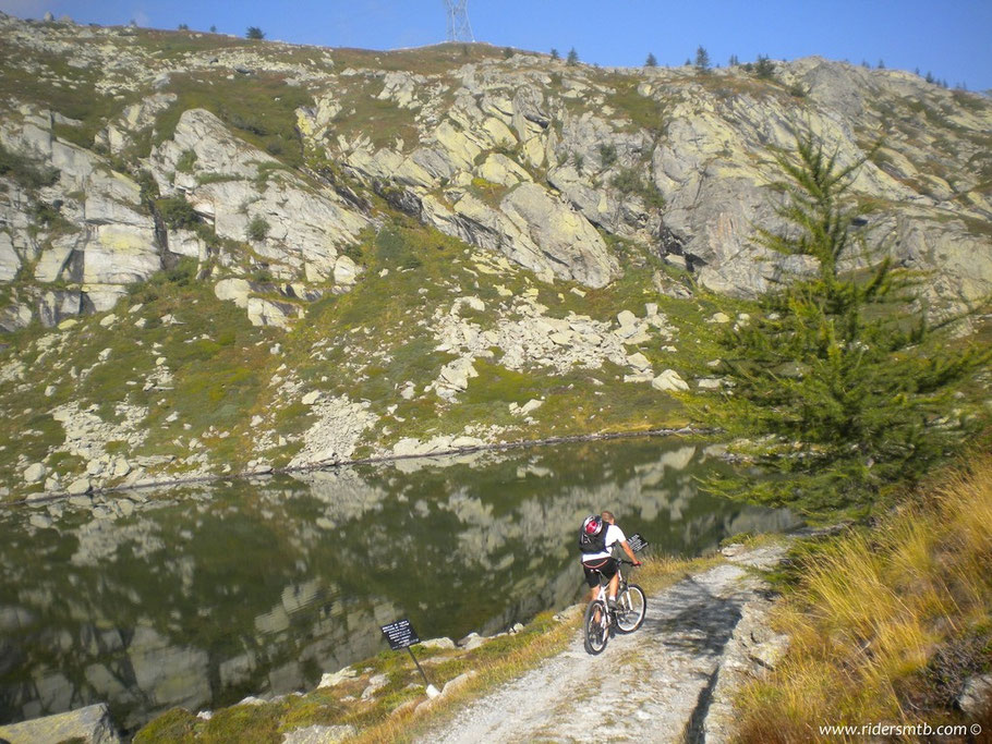 lungo la strada forestale si incontrano numerosi laghetti...... 