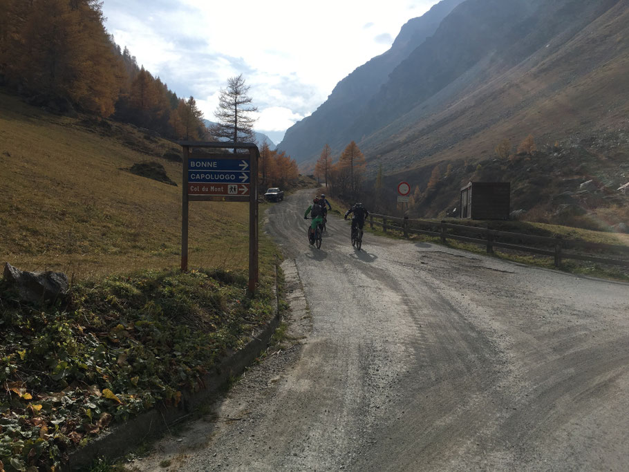 la strada si impenna cosiderevolemente