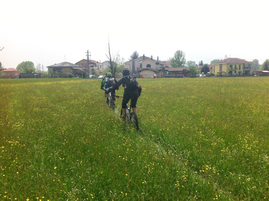 rientrati a Piossasco si va in camporella, salutiamo  Giorgio e Max che proseguono verso San Valeriano