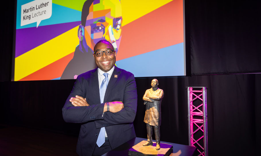 Dave Ensberg-Kleijkers retired as the chair of the Martin Luther King Lecture in Amsterdam, October, 2025. Photo: Peter Valckx.