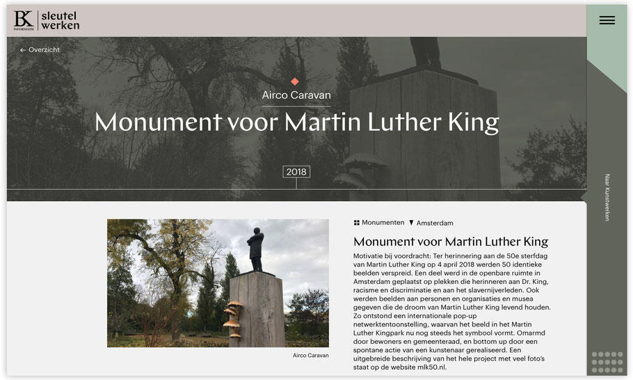 Monument for Martin Luther King is one of the key works in public space in the Netherlands